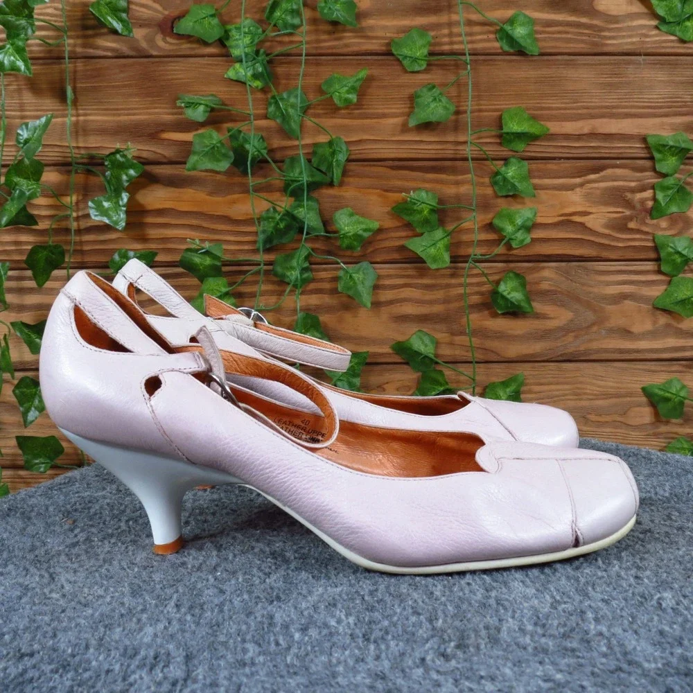 Biviel Womens Mary Jane Pumps Size 40‎ Professional Dress Shoes Pink Leather